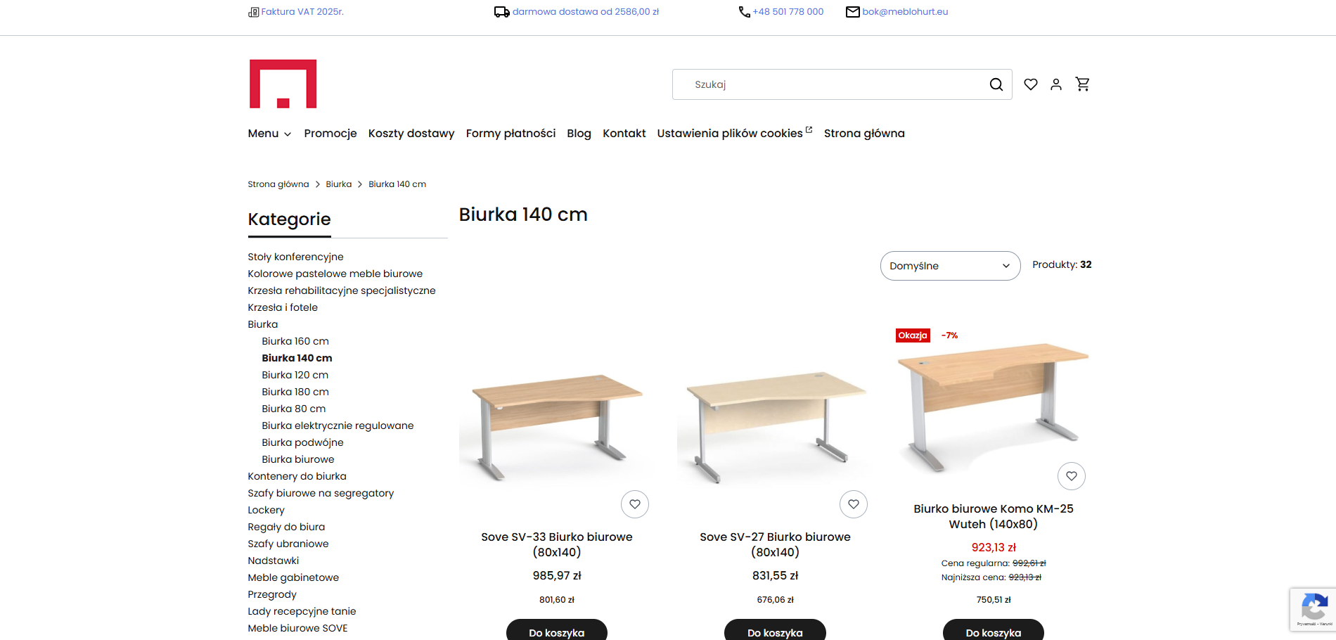 Biurka 140 cm - kompromis między przestrzenią a funkcjonalnością