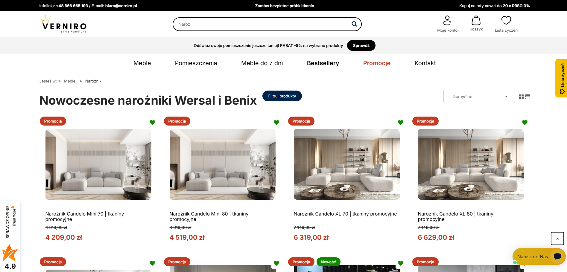 Narożniki Wersal - jak wybrać model dopasowany do salonu?