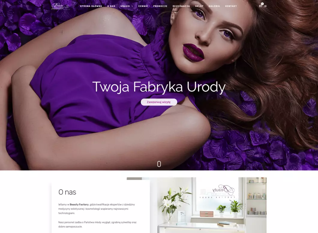 Zrzut ekranu strony firmy Salon kosmetyczny Beauty Factory