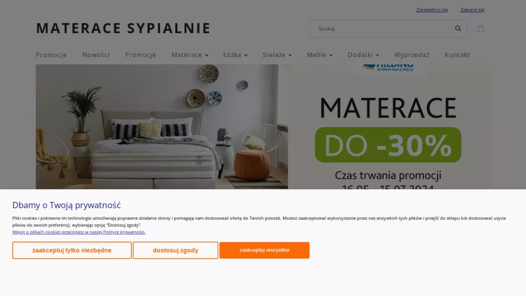 Zrzut ekranu strony firmy Materace Sypialnie