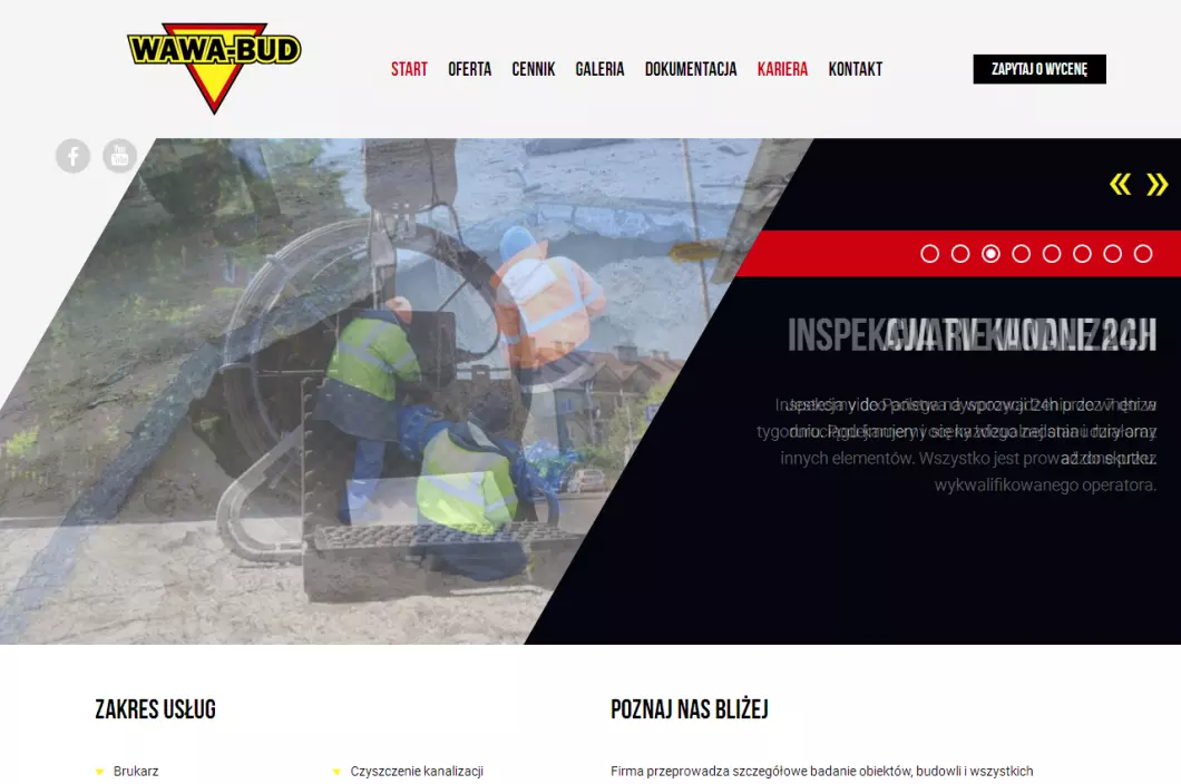 Zrzut ekranu strony firmy Firma ogólnobudowlana Szczecin - usługi budowlane | Wawa-Bud