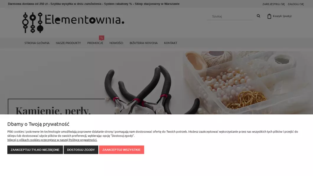 Zrzut ekranu strony firmy Elementownia