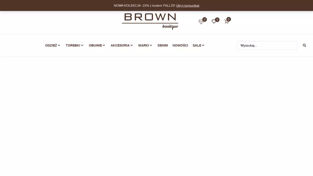 Zrzut ekranu strony firmy Ekskluzywna odzież damska BROWN Boutique