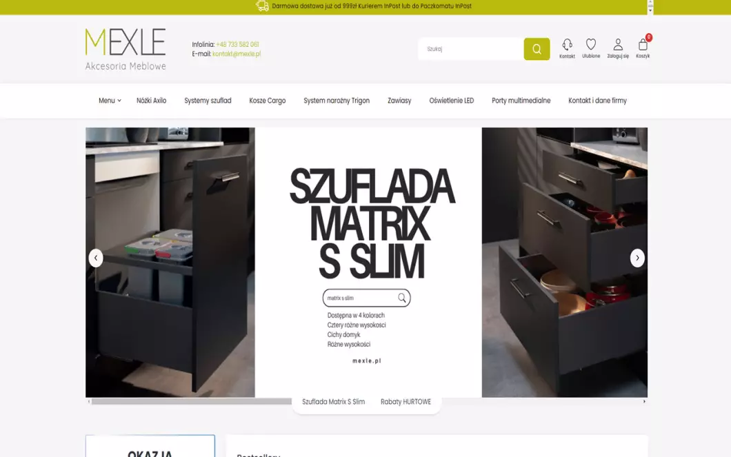 Zrzut ekranu strony firmy Mexle.pl