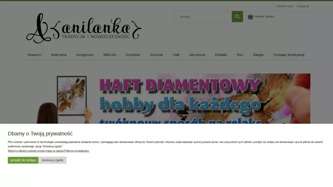 Zrzut ekranu strony firmy Pasmanteria online | Anilanka