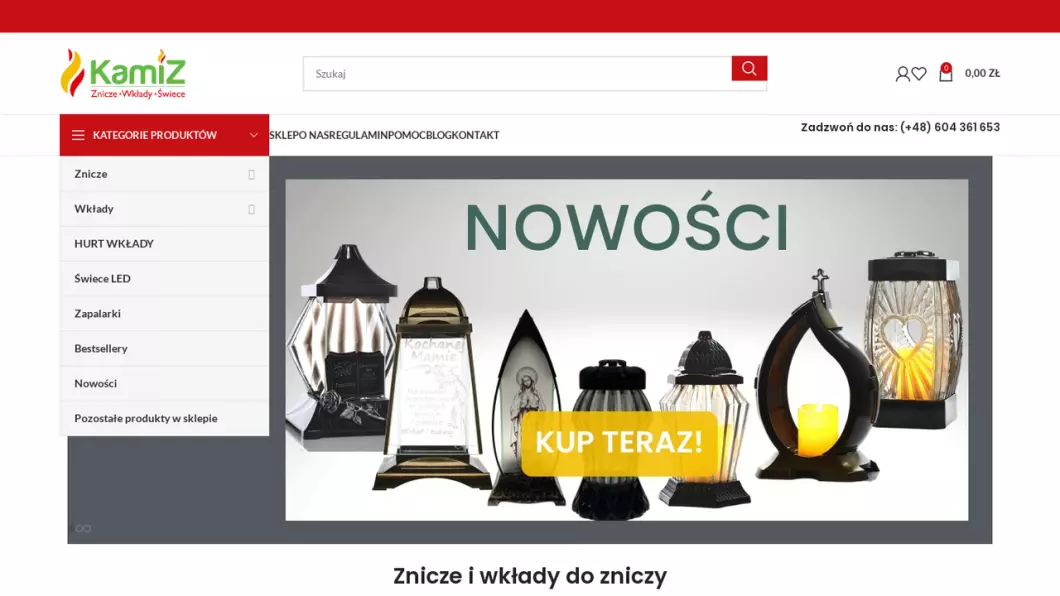 Zrzut ekranu strony firmy Kamiz24