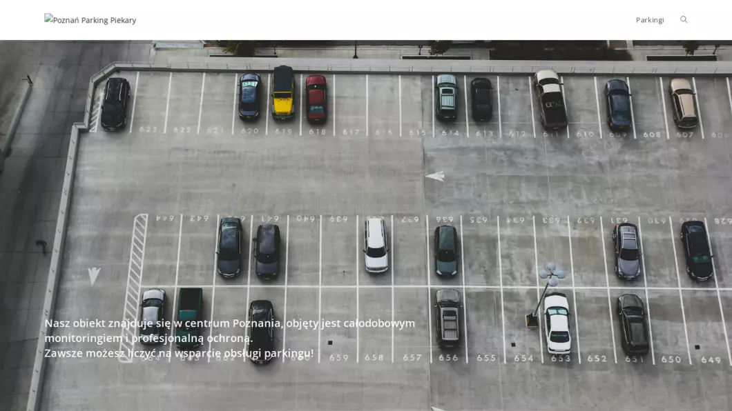 Zrzut ekranu strony firmy Parking Poznań Piekary