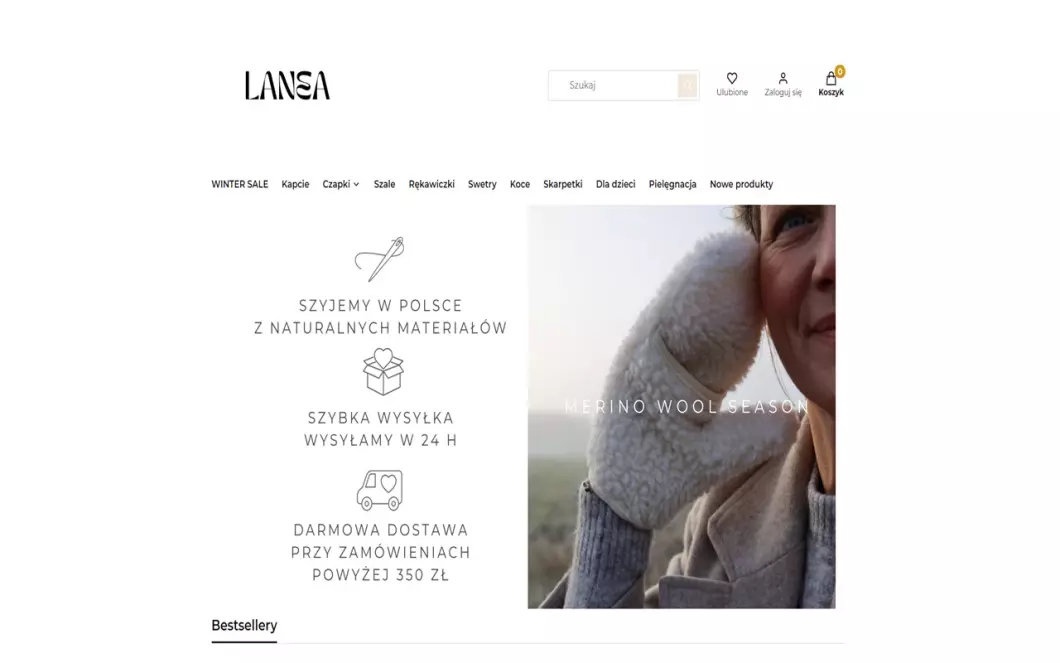 Zrzut ekranu strony firmy LANEA