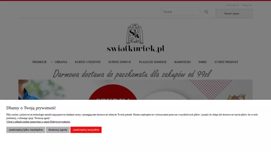 Zrzut ekranu strony firmy Kurtki damskie | Sklep internetowy Światkurtek.pl